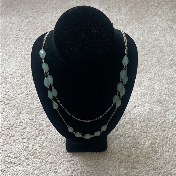 None Jewelry - Chic Gold and Turquoise Necklace
